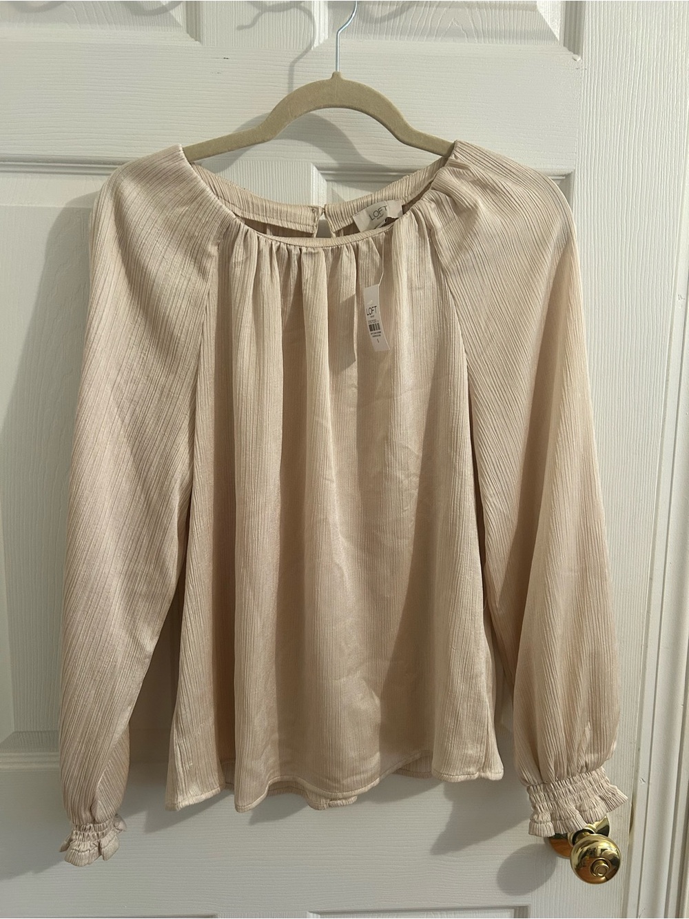 LOFT Gold Long-Sleeve Blouse Career